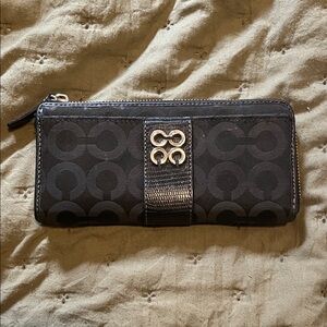 Coach Black Signature Pattern Wallet